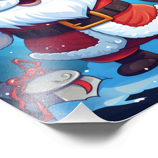 Kerstman Leuke Kerstmis Foto Afdruk (Hoek)