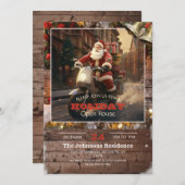 Kerstman Levering paardrijden op een scooter Kaart (Voorkant / Achterkant)