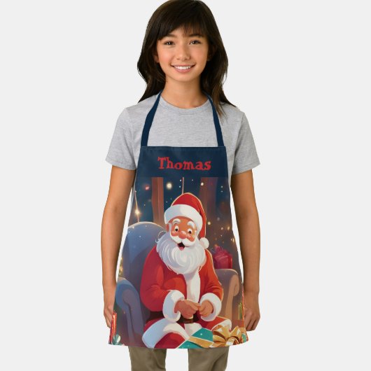 Kerstman levert Cadeaus op kerstavond Schort (Insitu)