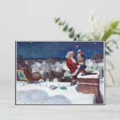 Kerstman levert een lading boeken van Wyeth Feestdagenkaart (Staand voorkant)