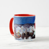 Kerstman levert kerstboeken mok (Voorkant links)