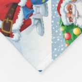 Kerstman levert kerstpatroon fleece deken (Hoek)