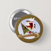 Kerstman Levert Ronde Button 5,7 Cm (Voorkant /achterkant)