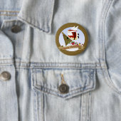 Kerstman Levert Ronde Button 5,7 Cm (In situ)