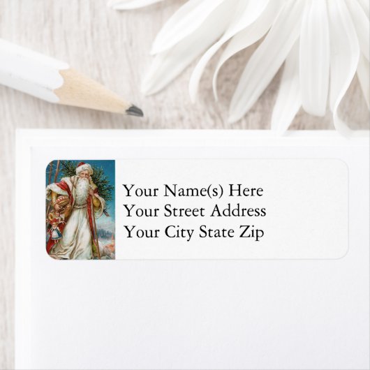  kerstman levert speelgoed en kerstmis etiket (Insitu)