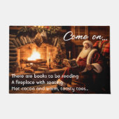 Kerstman lezen bij het vuur kerstdeur mat (Voorkant)