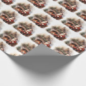 Kerstman lezen Letters open haard kerstboom Cadeaupapier (Hoek)