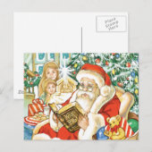 Kerstman lezen van de Bijbel op kerstavond Feestdagenkaart (Voorkant / Achterkant)