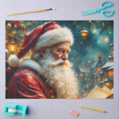 Kerstman lezend bij lantaarnlicht |  tissuepapier (Craft)