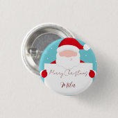 Kerstman, lief kerstfeest ronde button 3,2 cm (Voorkant /achterkant)