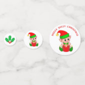 Kerstman & Lieve Elf Kerstmis Confetti (Voorkanten)