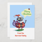 Kerstman lieveheersbeestje Custom Christmas Feestdagenkaart (Voorkant / Achterkant)