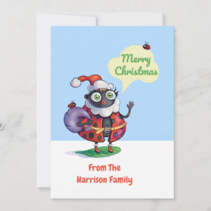 Kerstman lieveheersbeestje Custom Christmas Feestdagenkaart
