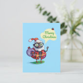 Kerstman Lieveheersbeestje Kerstmis Briefkaart (Staand voorkant)