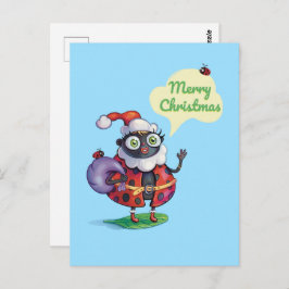 Kerstman Lieveheersbeestje Kerstmis Briefkaart