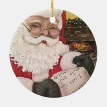 Kerstman Lijst 2-zijdig ornament