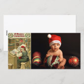  kerstman lijst fotokaarten feestdagenkaart (Voorkant / Achterkant)