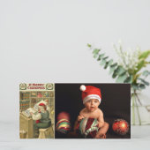  kerstman lijst fotokaarten feestdagenkaart (Staand voorkant)