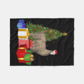 Kerstman Llama Kerstboom Met Licht Grappige Kerstm Fleece Deken (Voorkant (Horizontaal))