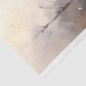 Kerstman loopt in het besneeuwde bos Tissuepapier (Detail)