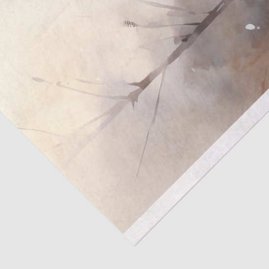  Kerstman loopt in het besneeuwde bos Tissuepapier (Detail)