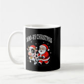 Kerstman loopt met zijn koe Grappig Moo-ry Kerstmi Koffiemok (Links)