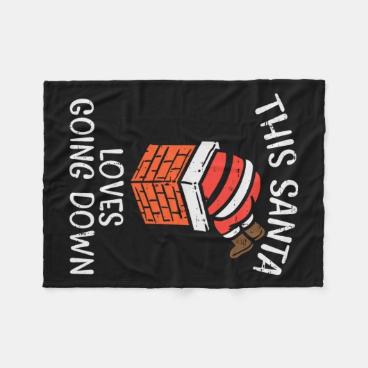 Kerstman Loves Going Down Schoorsteen Plezier Kers Fleece Deken (Voorkant (Horizontaal))