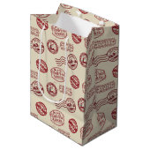 Kerstman Luchtpost Vakantie Medium Cadeauzakje (Voorkant Gekanteld)