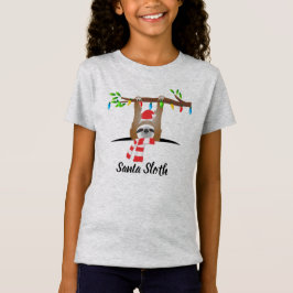 Kerstman luiaard hangend aan een tak t-shirt