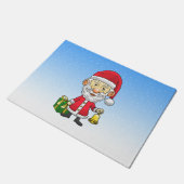 Kerstman luidt de bel deurmat (Schuin)
