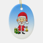 Kerstman luidt de bel op kerstavond keramisch ornament (Achterkant)