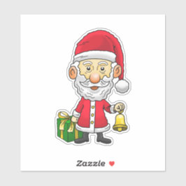 Kerstman luidt de bel op kerstavond sticker
