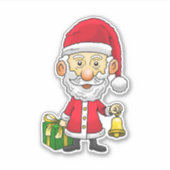 Kerstman luidt de bel op kerstavond sticker (Voorkant)
