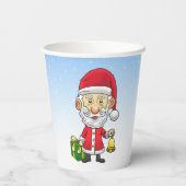 Kerstman luidt de bel papieren bekers (Achterkant)