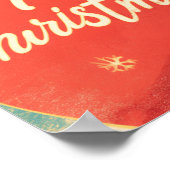 Kerstman maakt kerstcadeaus klaar poster (Hoek)
