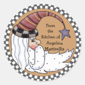 Kerstman Maan Voedsel Cadeau Sticker (Voorkant)