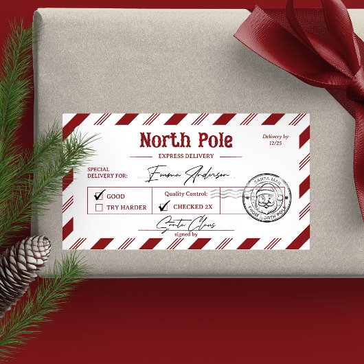 Kerstman Mail Noordpool Kerstmis Etiket