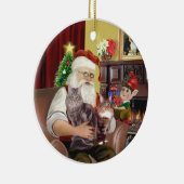 Kerstman - Maine Coon kat 10 Keramisch Ornament (Rechts)