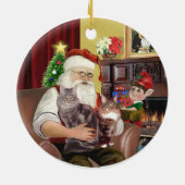 Kerstman - Maine Coon kat 10 Keramisch Ornament (Achterkant)