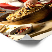 Kerstman maken Fruitcake Kerst keuken muur kunst Poster (Hoek)