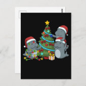 Kerstman Manatee Gift-kerstboom Manatee Briefkaart (Voorkant / Achterkant)