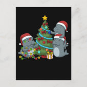 Kerstman Manatee Gift-kerstboom Manatee Briefkaart (Voorkant)