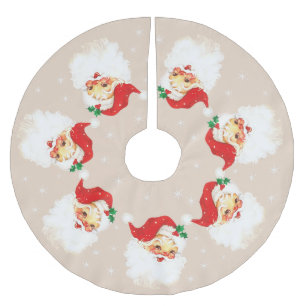 Kerstman Mandala & Sneeuwvlokken op Beige Kerstboom Rok