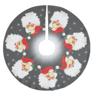 Kerstman Mandala & Sneeuwvlokken op Grijs Kerstboom Rok