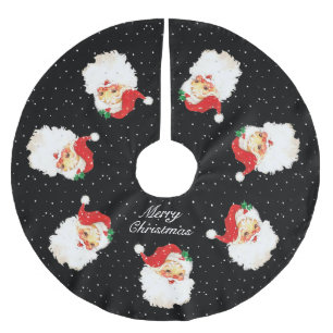 Kerstman Mandala & Sneeuwvlokken op Zwart Kerstboom Rok