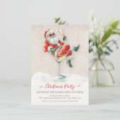 Kerstman Martini Cocktail Kerstfeest Kaart (Staand voorkant)