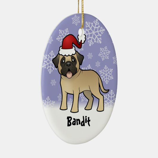 Kerstman Mastiff / Bullmastiff Keramisch Ornament (Rechts)