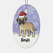 Kerstman Mastiff / Bullmastiff Keramisch Ornament (Links)