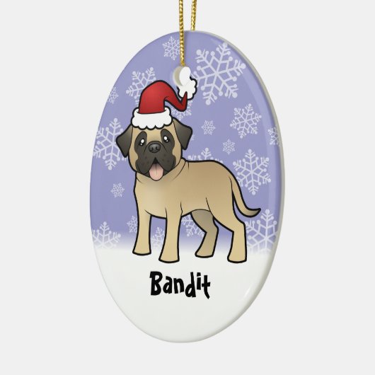 Kerstman Mastiff / Bullmastiff Keramisch Ornament (Links)