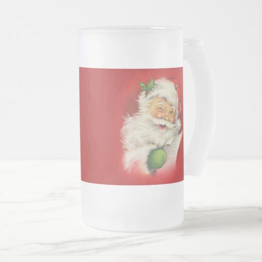  kerstman matglas bierpul (Voorkant rechts)